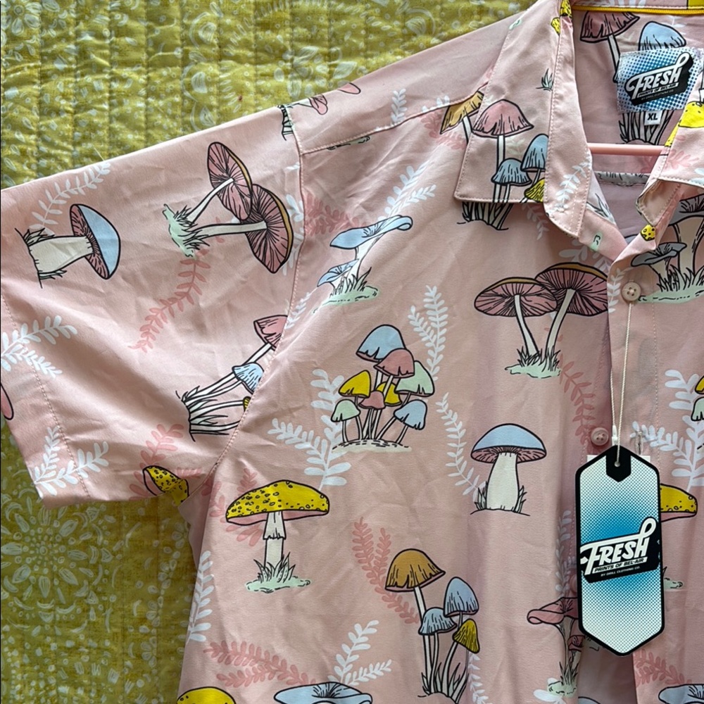 Mushroom button down funky shirt